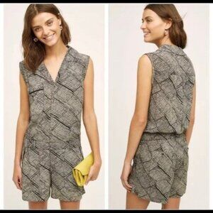 Anthropologie Hei Hei Nova‎ Romper Black White Women Size XS